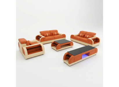 Sofaset van 3 2 1 zitsbank salontafel dressoir set modern design 5-delig.