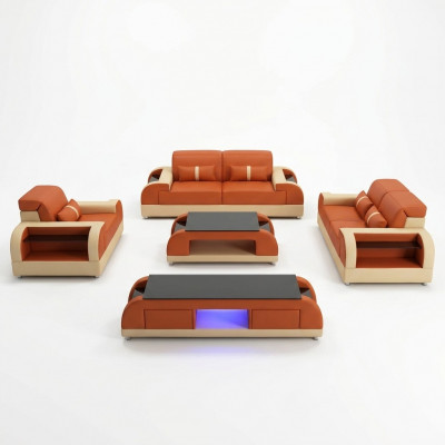 Ontwerp bankstel 3 2 1 zits salontafel 4-delige woonkamerset USB Compleet