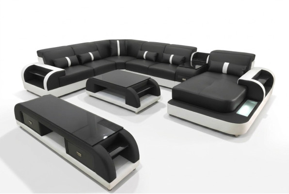 Hoekbank Gestoffeerde Hoekbank U-vorm Salontafel Dressoir Leren Bank Woonlandschap Nieuw