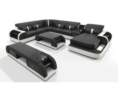 Hoekbank Gestoffeerde Hoekbank U-vorm Salontafel Dressoir Leren Bank Woonlandschap Nieuw