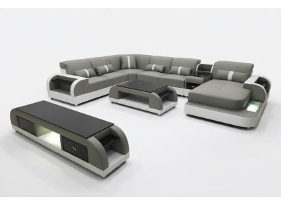 Hoekbank bank bank led-garnituur woonlandschapstof garnituur usb-verlicht