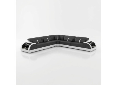 Leer hoekbank L-vorm bank woonlandschap hoekbank set modern design bankstel USB.