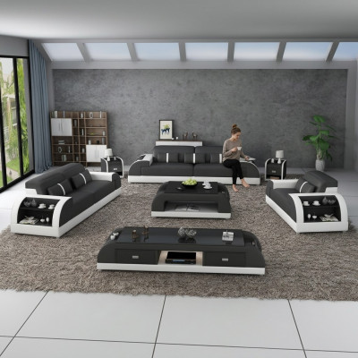Sofaset 3 2 1 zits set Bank Bekleding Bank Leer Relax Woonkamerset Nieuw