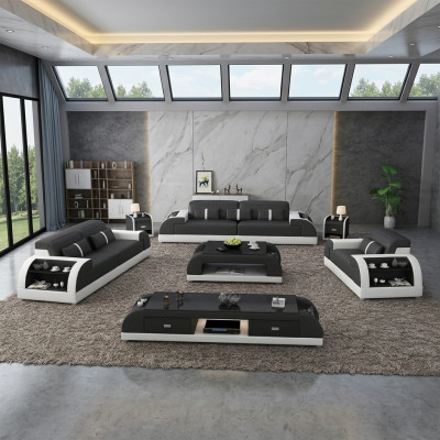 Sofaset 3 2 1 zits set Bank Bekleding Bank Leer Relax Woonkamerset Nieuw