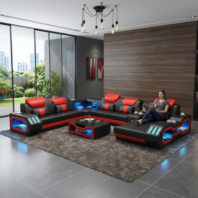 Hoekbank U-vorm Salontafel Beklede Hoekbank Zitbank Sofa Zitplek Hoek