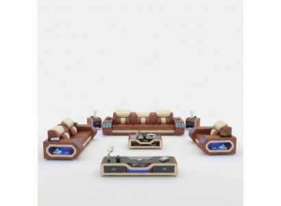 Sofaset 3+2+1 zitter salontafel dressoir set modern design 5-delig.