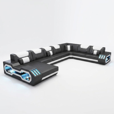 Leren hoekbank set gestoffeerde U-vorm bank bank ontwerp hoekbanken Sofas Leerhoekbank set gestoffeerde U-vorm bank bank ontwerp hoekbanken Bankstellen