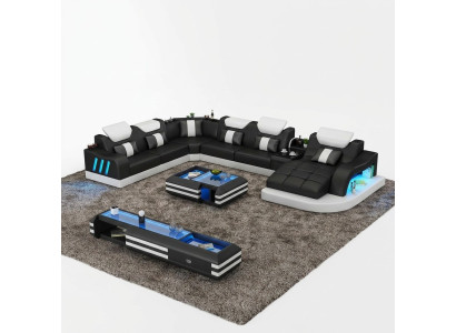 Hoekbank Eigentijds woongebied Bekleed hoekbank banken bankstellen USB LED