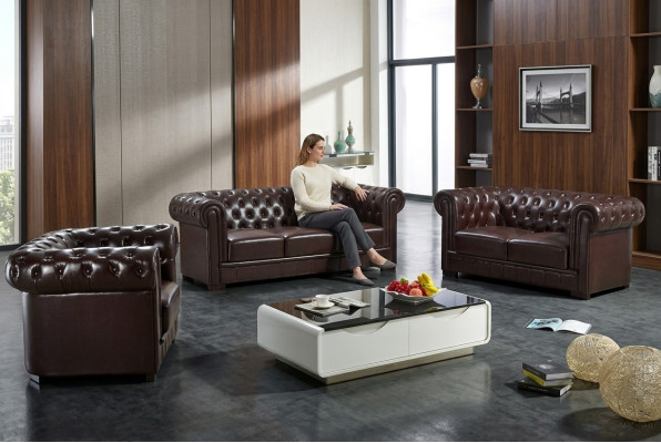 Bankstel 3-zits set bank stoffering bank leer relax woonkamerset