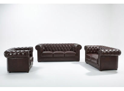 Bankstel 3-zits set bank stoffering bank leer relax woonkamerset
