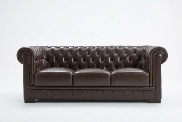 Dries zits bank bekleding ontwerp sofa moderne 3-zits banken chesterfield bruin