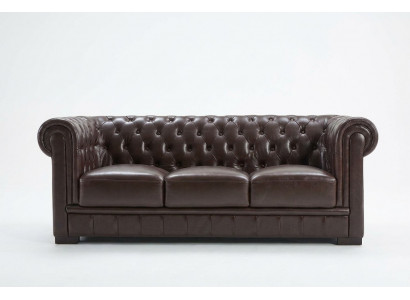 Dries zits bank bekleding ontwerp sofa moderne 3-zits banken chesterfield bruin