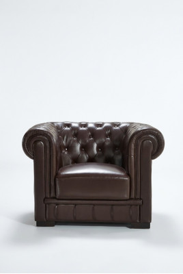 Chesterfield stoel tv bank 1-persoons bank lederen bank bekleding