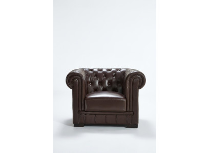 Chesterfield stoel tv bank 1-persoons bank lederen bank bekleding