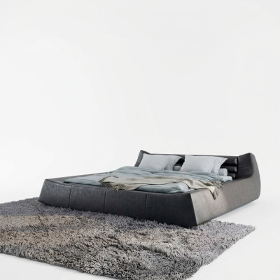Tweepersoonsbed Luxe Design Luxurieus Gestoffeerd Bed Ontwerp Bedden in Leer