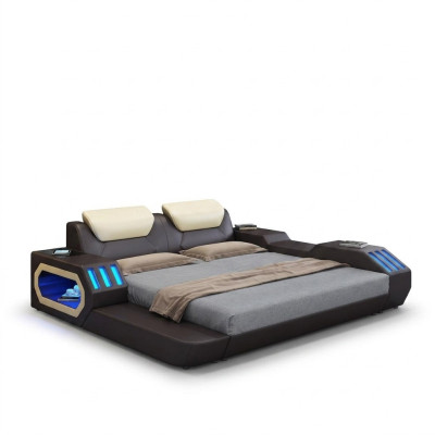 Luxus Design Bedframe Bed Leather Beds USB luxury Double Hotel Upholstered Bed
