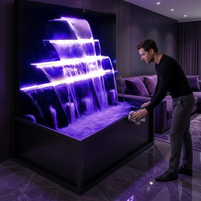 Waterval Zwembad Installatie Fontein Roestvrijstalen Decoratie Waterspelen Zwembad