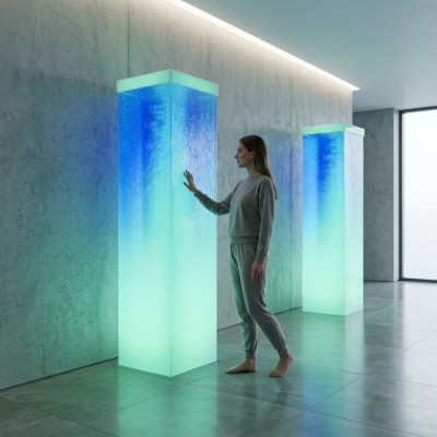 Waterzuil 60x200cm Watermuur Kolomwand Roomdivider Led