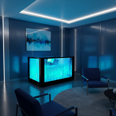 Tafel Water Bar Muur Bar Toonbank Verlichte bartafel Barkruk Led