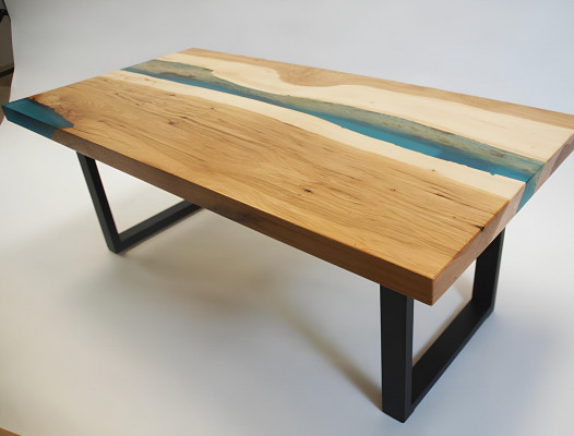 Salontafel River Table Epoxyhars Massief Tafels 120x70 Riviertafel Echt Hout