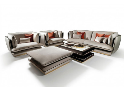 Sofaset 3 zits poef set meubels bankstel gestoffeerde groep bank arredoclassic