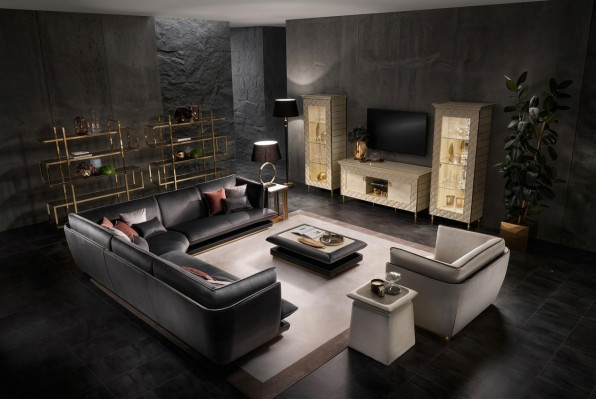 Designmeubelsbankbankstelbankbankstelbankstellen 4-delig set arredoclassic