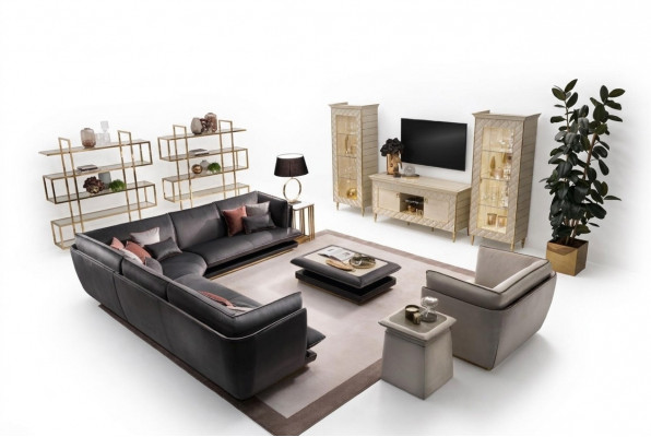 Designmeubelsbankbankstelbankbankstelbankstellen 4-delig set arredoclassic