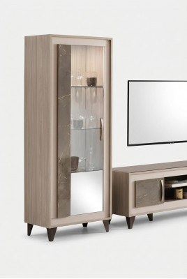 Vitrine Glazen kast Plank Boekenkast Woonkamerkast Kast Meubels Planken Woonkamer