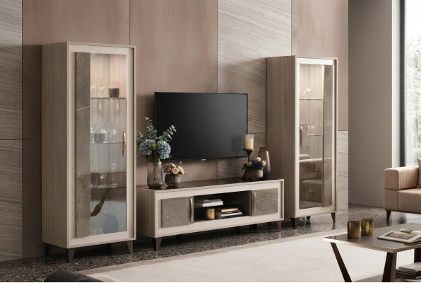 Ontwerp woonwand dressoir 2x Kast RTV Lowboard dressoir 3-delige set vitrine