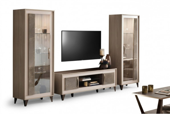 Ontwerp woonwand dressoir 2x Kast RTV Lowboard dressoir 3-delige set vitrine