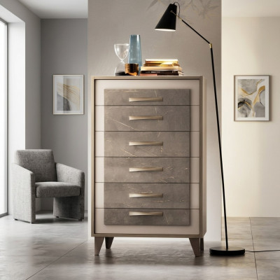 Kast Hoge Kast Zijlaag Bord Kommoden Ontwerper Edel Hout Luxe Kasten