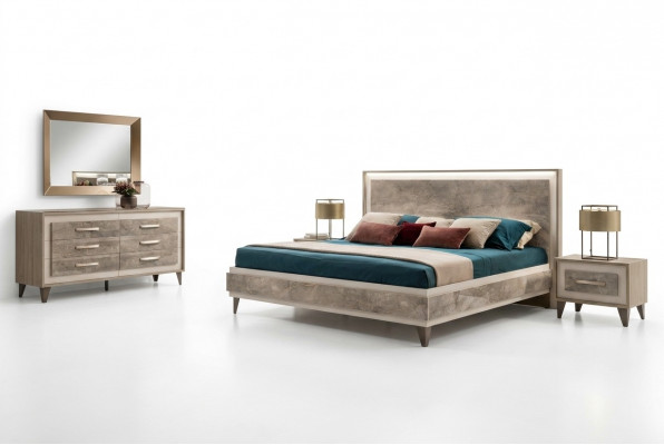 Slaapkamer Sets Bed 2x Nachtkastje Ladekast Spiegel arredoclassic 5-delige Set