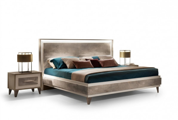 Bed 2x Nightstand 3-piece Bedroom Set Furniture Modern Luxury Beds arredoclassic