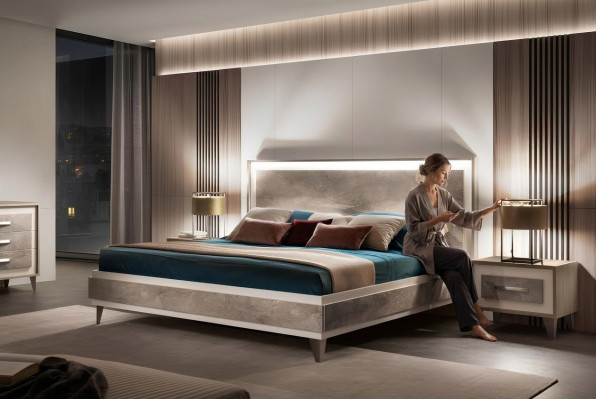 Bed met bekleding 180x200 Tweepersoonsbed Hotelbed Slaapkamer Bedden arredoclassic