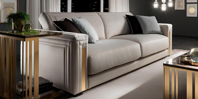 Driezits 3-zits woonkamer gestoffeerd textiel modern luxe design bank meubels nieuw