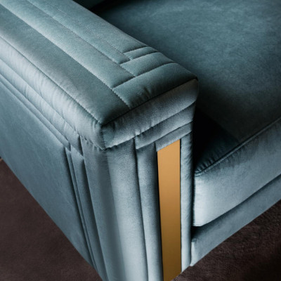 Zetel Club Lounge Design Armstoel Gestoffeerde Bank Tv Blauw arredoclassic