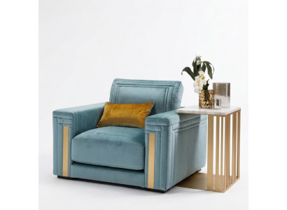 Zetel Club Lounge Design Armstoel Gestoffeerde Bank Tv Blauw arredoclassic