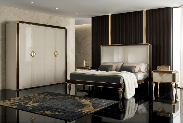 Bed 2x Nightstand 3 pieces. Bedroom Beds Luxury 180x200 Room arredoclassic