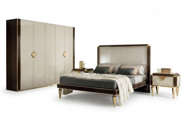Bed 2x Nightstand 3 pieces. Bedroom Beds Luxury 180x200 Room arredoclassic