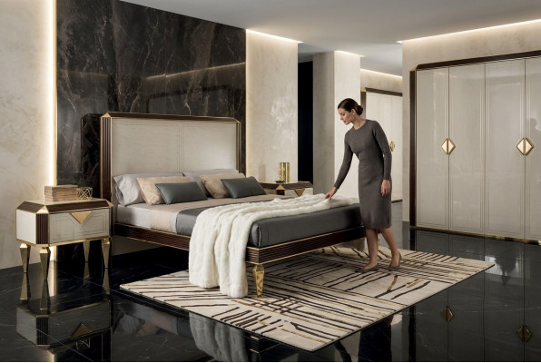 Bedden Bedden Hotel Luxe Designer Dubbel Echtelijk Slaapkamer Beige arredoclassic