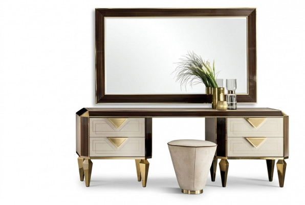 Kaptafel met spiegel + kruk Kaptafel kaptafel  Kosmetica arredoclassic