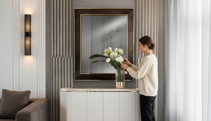 Muurspiegel houten frame spiegel meubels arredoclassic 100x120cm houten frame muur