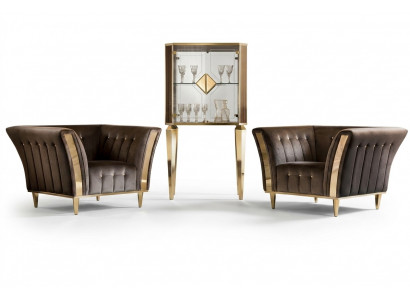 Fauteuil Club Lounge Leunstoel Gestoffeerde bankstoel 1-zits fluweel televisie velvet arredoclassic