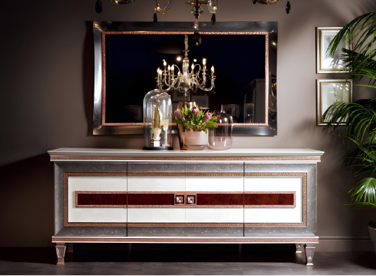 Commode met spiegel Houten meubels Dressoir Luxe meubels 2-delig set arredoclassic