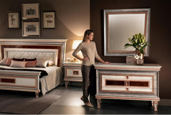 Elegante stijl meubels slaapkamer ladekast kast klassiek dressoir met spiegel