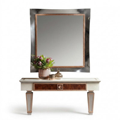 Klassieke grote spiegel wandspiegel hangspiegel houten frame kapstok nieuw