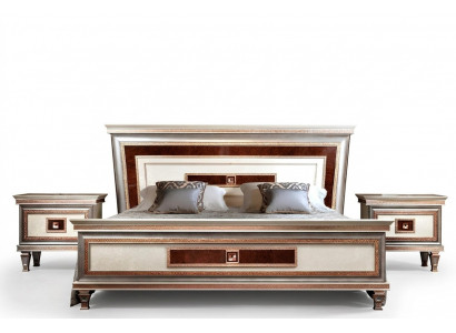 Bed 2x Nightstands 3-piece. Italiaanse Meubels Slaapkamer Bedden Hout Nieuwe Set