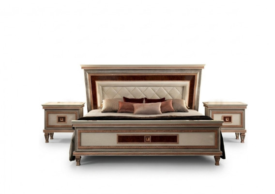 Luxe slaapkamer meubels bed 2x nachtkastje set bedden hotel Arredoclassic 3-delig.
