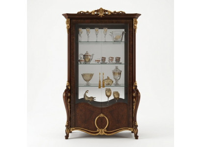 Woonkamer meubilair klassieke houten glazen vitrinekast kast vitrines nieuw