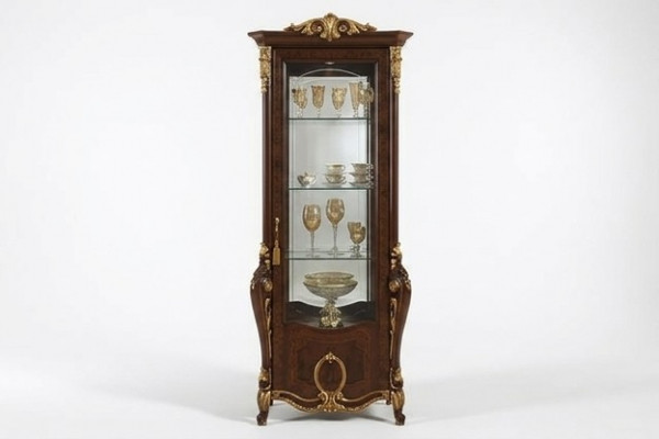 Klassieke kast boekenkast boekenrek vitrine vitrinekast glazen kast